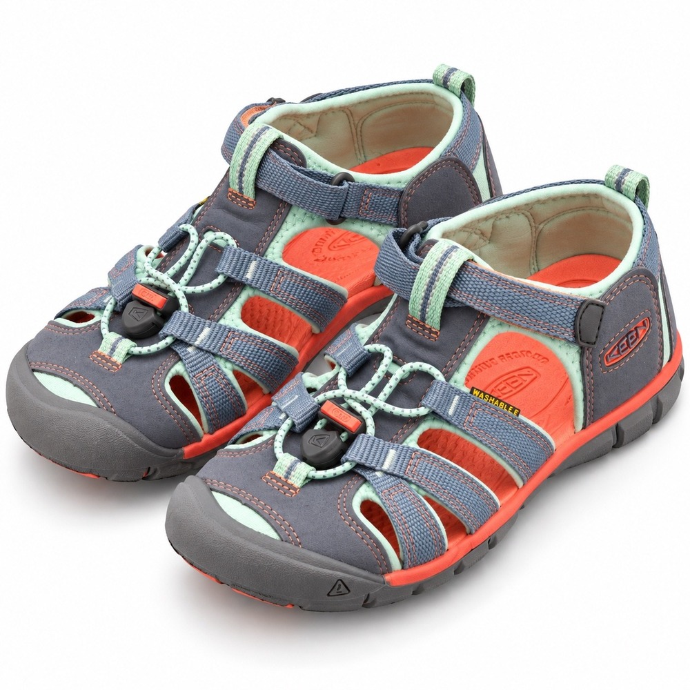 KEEN Clearwater CNX Women's 5 Gray Mint Coral Sport Water Hiking Sandals Washabl